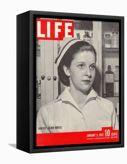 Wanted: 50,000 Nurses, Alberta Rose Krajce, Brooklyn Naval Hospital Nurse Shortage, January 5, 1942-Eliot Elisofon-Framed Premier Image Canvas