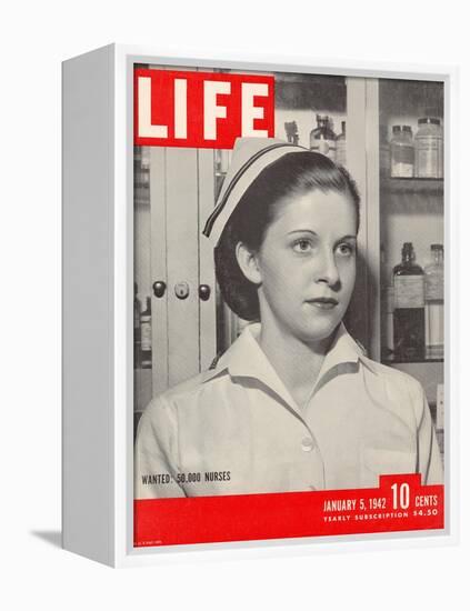 Wanted: 50,000 Nurses, Alberta Rose Krajce, Brooklyn Naval Hospital Nurse Shortage, January 5, 1942-Eliot Elisofon-Framed Premier Image Canvas