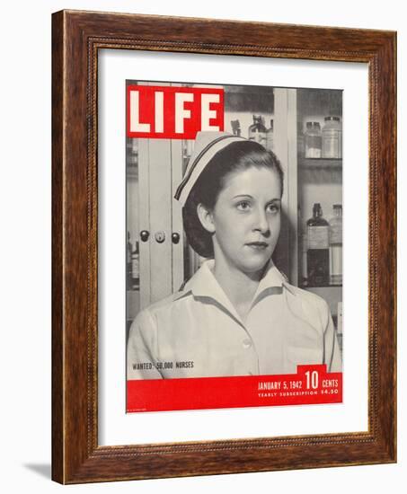 Wanted: 50,000 Nurses, Alberta Rose Krajce, Brooklyn Naval Hospital Nurse Shortage, January 5, 1942-Eliot Elisofon-Framed Photographic Print