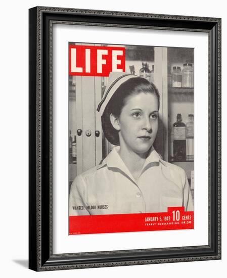 Wanted: 50,000 Nurses, Alberta Rose Krajce, Brooklyn Naval Hospital Nurse Shortage, January 5, 1942-Eliot Elisofon-Framed Photographic Print