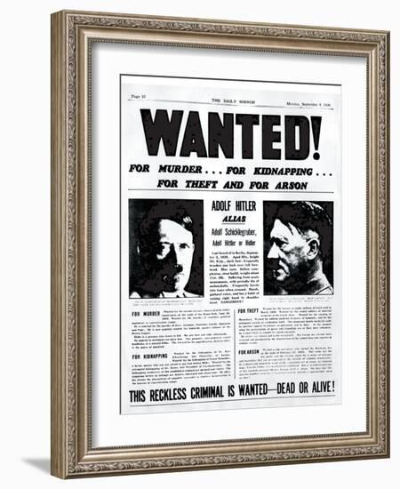 Wanted! for Murder, for Kidnapping, for Theft and for Arson-null-Framed Photographic Print