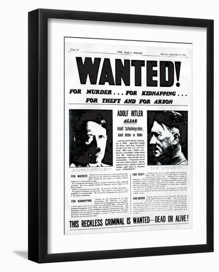 Wanted! for Murder, for Kidnapping, for Theft and for Arson-null-Framed Photographic Print