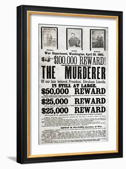 Wanted: John Wilkes Booth-Science Source-Framed Giclee Print