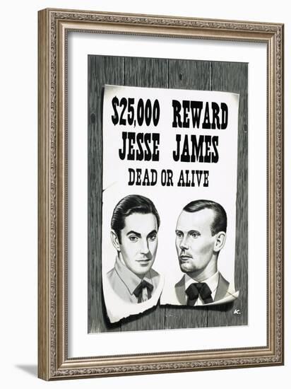 Wanted Poster For Jesse James-John Keay-Framed Giclee Print