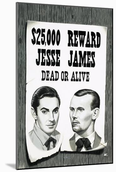 Wanted Poster For Jesse James-John Keay-Mounted Giclee Print