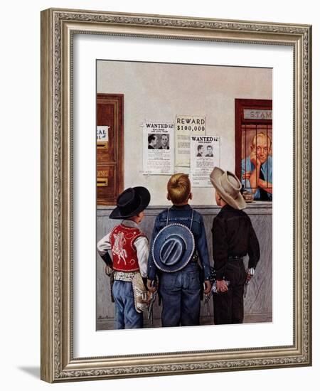 "Wanted Posters", February 21, 1953-Stevan Dohanos-Framed Giclee Print