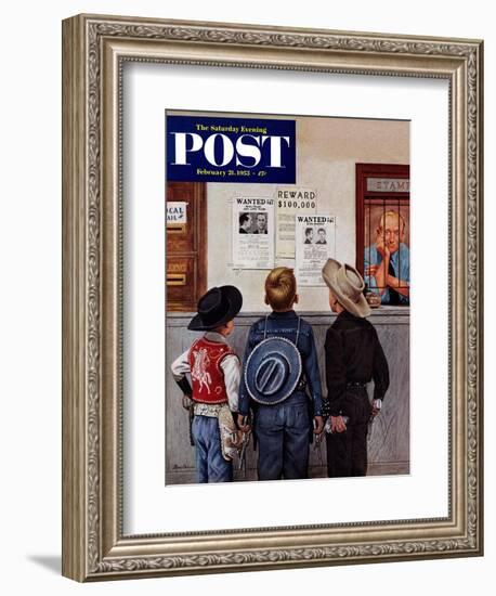 "Wanted Posters" Saturday Evening Post Cover, February 21, 1953-Stevan Dohanos-Framed Giclee Print