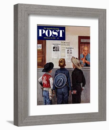 "Wanted Posters" Saturday Evening Post Cover, February 21, 1953-Stevan Dohanos-Framed Giclee Print