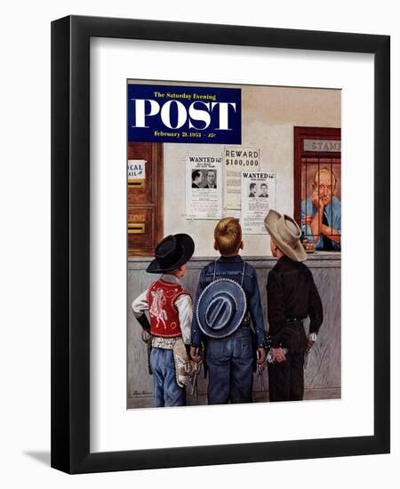 "Wanted Posters" Saturday Evening Post Cover, February 21, 1953-Stevan Dohanos-Framed Giclee Print