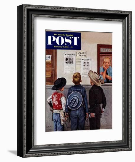 "Wanted Posters" Saturday Evening Post Cover, February 21, 1953-Stevan Dohanos-Framed Giclee Print