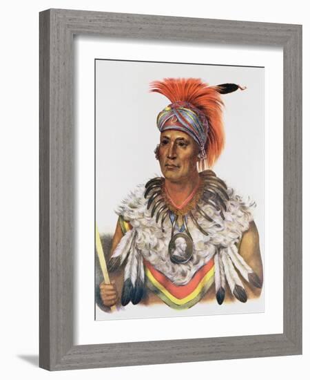 Wapella or the Prince Chief of the Foxes, 1837, Illustration from 'The Indian Tribes of North…-Charles Bird King-Framed Giclee Print