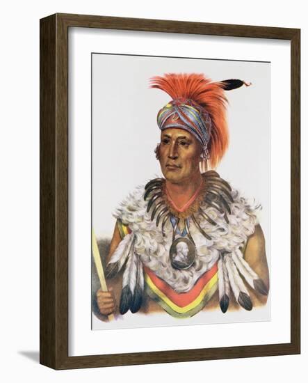 Wapella or the Prince Chief of the Foxes, 1837, Illustration from 'The Indian Tribes of North…-Charles Bird King-Framed Giclee Print