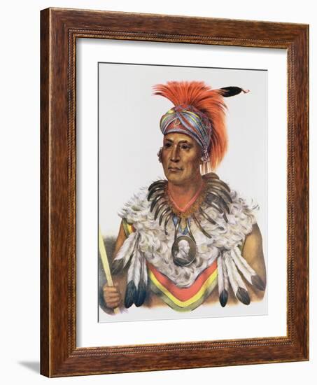 Wapella or the Prince Chief of the Foxes, 1837, Illustration from 'The Indian Tribes of North…-Charles Bird King-Framed Giclee Print