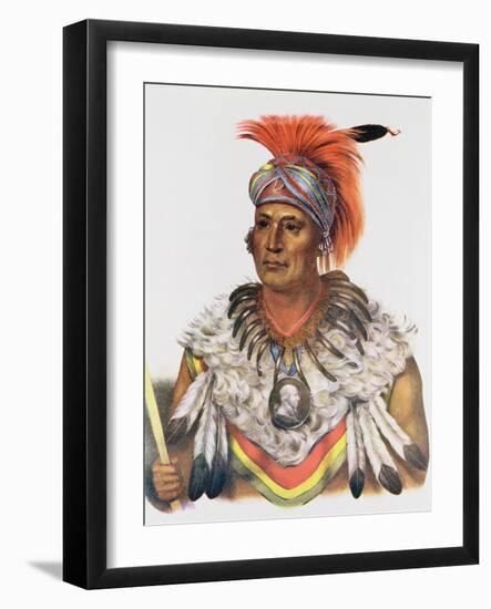 Wapella or the Prince Chief of the Foxes, 1837, Illustration from 'The Indian Tribes of North…-Charles Bird King-Framed Giclee Print