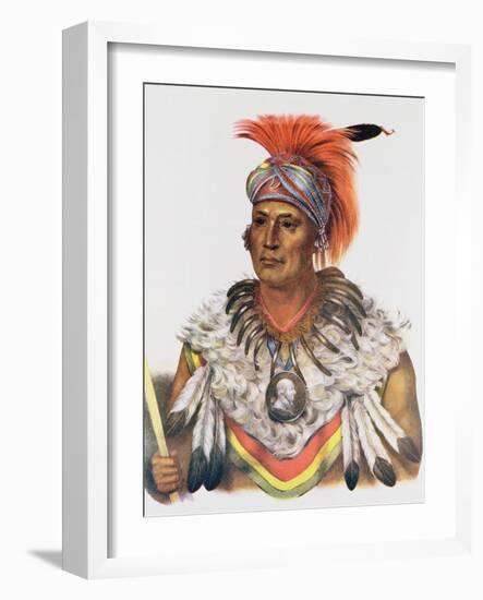 Wapella or the Prince Chief of the Foxes, 1837, Illustration from 'The Indian Tribes of North…-Charles Bird King-Framed Giclee Print