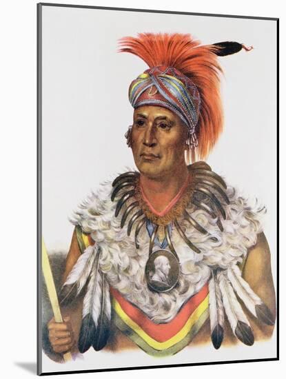 Wapella or the Prince Chief of the Foxes, 1837, Illustration from 'The Indian Tribes of North…-Charles Bird King-Mounted Giclee Print