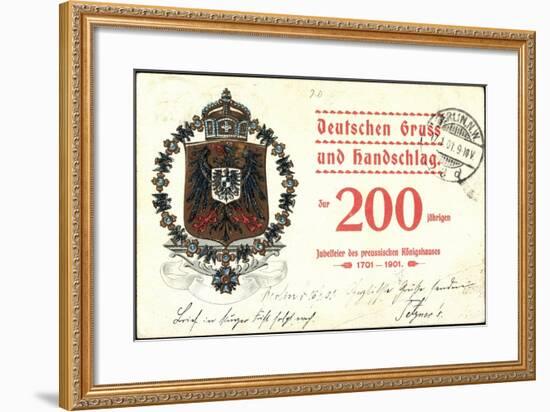 Wappen Deutscher Gruß, Preußisches Königshaus, 200J-null-Framed Giclee Print