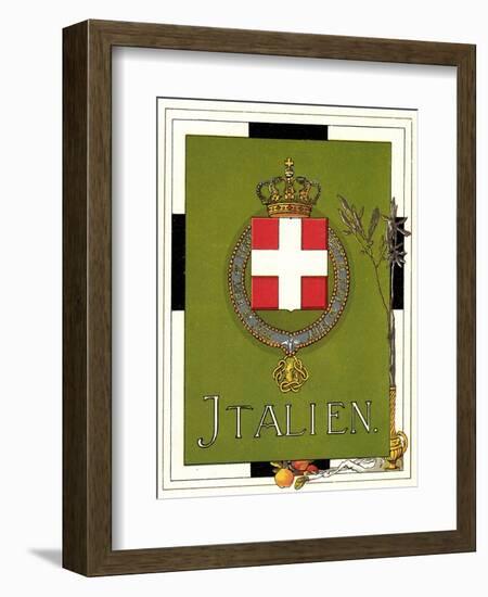 Wappen Litho Italien, Wappen Mit Krone, Fert, Zweig-null-Framed Giclee Print