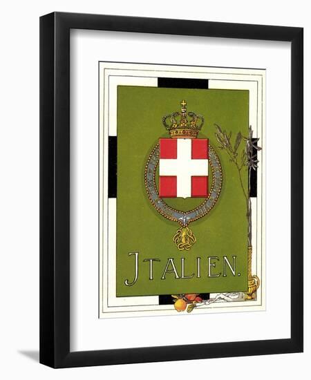 Wappen Litho Italien, Wappen Mit Krone, Fert, Zweig-null-Framed Giclee Print