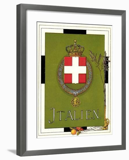 Wappen Litho Italien, Wappen Mit Krone, Fert, Zweig-null-Framed Giclee Print