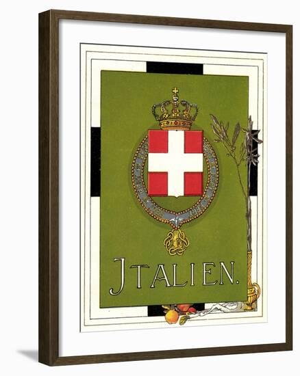 Wappen Litho Italien, Wappen Mit Krone, Fert, Zweig-null-Framed Giclee Print