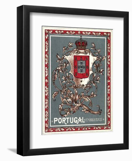 Wappen Litho Portugal, Wappen Mit Krone, Ranken-null-Framed Giclee Print
