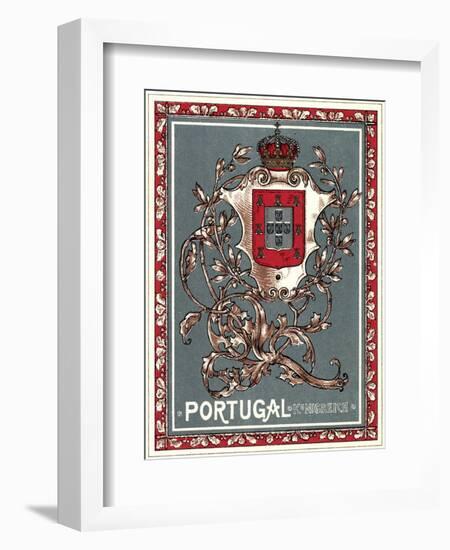 Wappen Litho Portugal, Wappen Mit Krone, Ranken-null-Framed Giclee Print