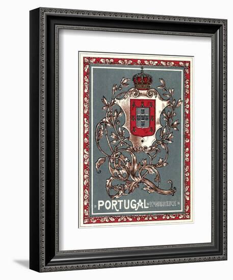 Wappen Litho Portugal, Wappen Mit Krone, Ranken-null-Framed Giclee Print