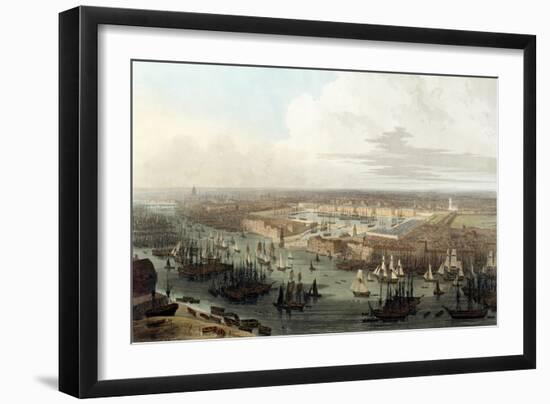 Wapping, Elevated View of the Dock, 1803-Thomas & William Daniell-Framed Giclee Print