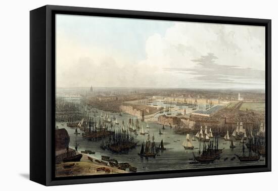 Wapping, Elevated View of the Dock, 1803-Thomas & William Daniell-Framed Premier Image Canvas