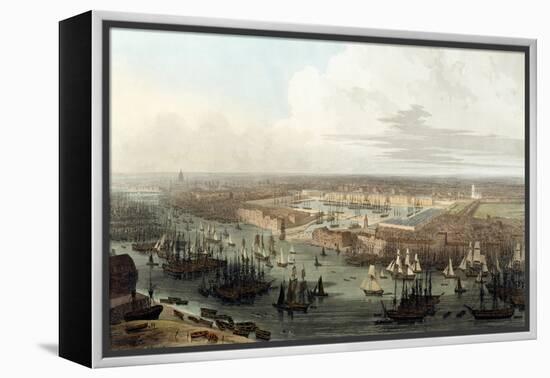 Wapping, Elevated View of the Dock, 1803-Thomas & William Daniell-Framed Premier Image Canvas