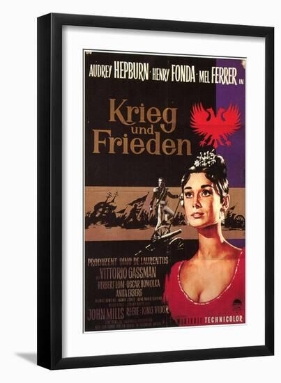 War and Peace, German Movie Poster, 1956-null-Framed Premium Giclee Print