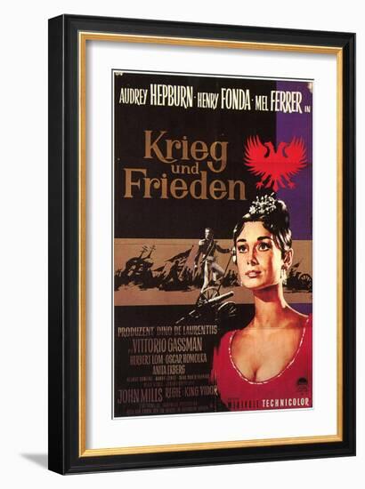 War and Peace, German Movie Poster, 1956-null-Framed Premium Giclee Print