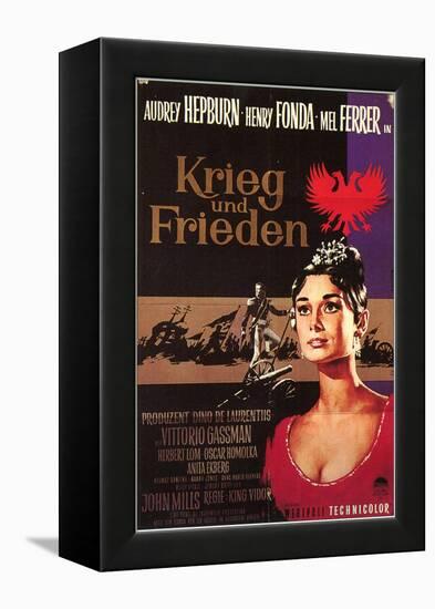 War and Peace, German Movie Poster, 1956-null-Framed Stretched Canvas