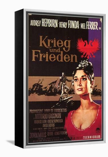 War and Peace, German Movie Poster, 1956-null-Framed Stretched Canvas