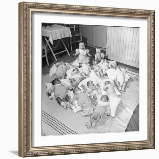 War Babies with American Gi Fathers at 'Cradles of Rouen' Nursery-Ralph Morse-Framed Photographic Print