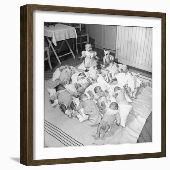 War Babies with American Gi Fathers at 'Cradles of Rouen' Nursery-Ralph Morse-Framed Photographic Print