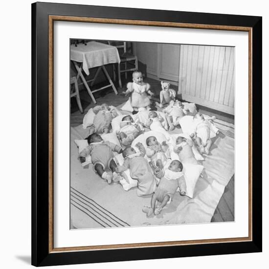 War Babies with American Gi Fathers at 'Cradles of Rouen' Nursery-Ralph Morse-Framed Photographic Print