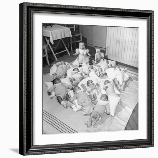 War Babies with American Gi Fathers at 'Cradles of Rouen' Nursery-Ralph Morse-Framed Photographic Print