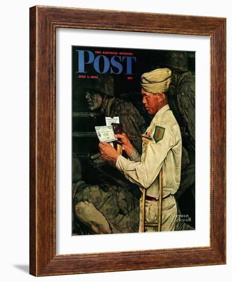 "War Bond" Saturday Evening Post Cover, July 1,1944-Norman Rockwell-Framed Giclee Print