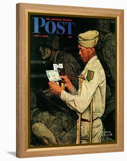 "War Bond" Saturday Evening Post Cover, July 1,1944-Norman Rockwell-Framed Premier Image Canvas