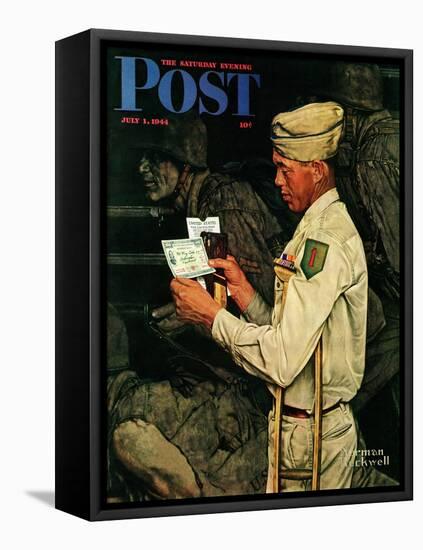 "War Bond" Saturday Evening Post Cover, July 1,1944-Norman Rockwell-Framed Premier Image Canvas