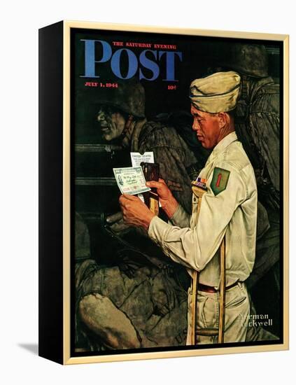 "War Bond" Saturday Evening Post Cover, July 1,1944-Norman Rockwell-Framed Premier Image Canvas