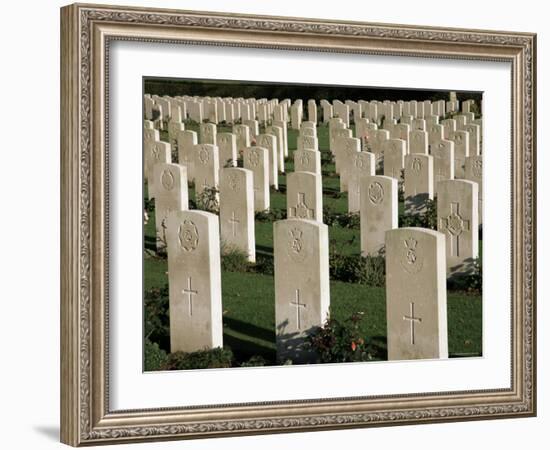 War Cemetery, 1939-1945, World War II, Bayeux, Basse Normandie (Normandy), France-Peter Higgins-Framed Photographic Print