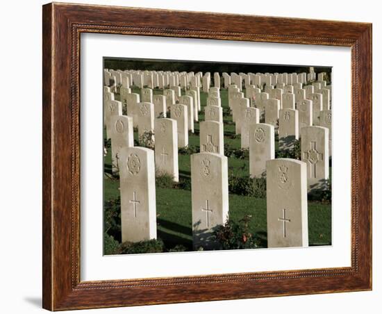 War Cemetery, 1939-1945, World War II, Bayeux, Basse Normandie (Normandy), France-Peter Higgins-Framed Photographic Print