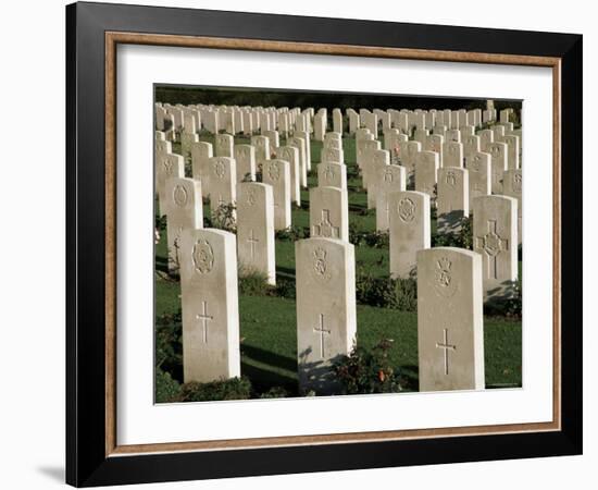 War Cemetery, 1939-1945, World War II, Bayeux, Basse Normandie (Normandy), France-Peter Higgins-Framed Photographic Print