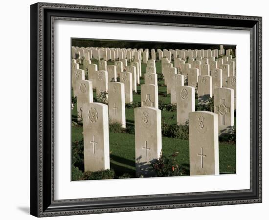 War Cemetery, 1939-1945, World War II, Bayeux, Basse Normandie (Normandy), France-Peter Higgins-Framed Photographic Print