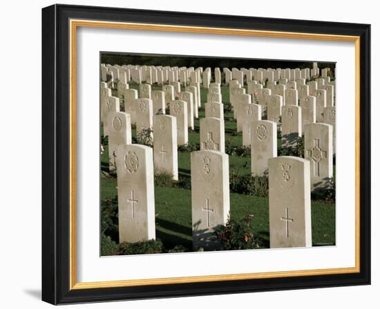 War Cemetery, 1939-1945, World War II, Bayeux, Basse Normandie (Normandy), France-Peter Higgins-Framed Photographic Print