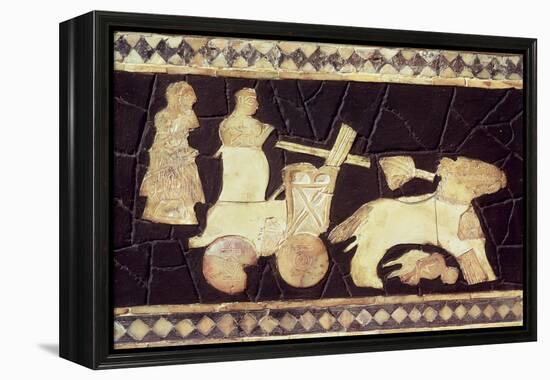 War Chariot Pulled by Two Horses, 2800-2300 BC-Mesopotamian-Framed Premier Image Canvas