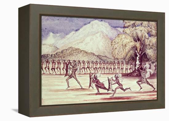 War Dance Illustration from "The Albert N'Yanza Great Basin of the Nile", 1866-Sir Samuel Baker-Framed Premier Image Canvas